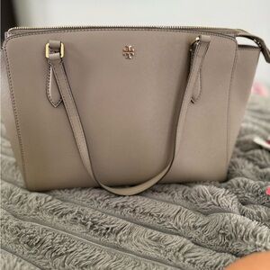 Tory Burch Taupe Leather Tote